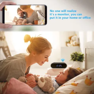 HD 1080P Indoor Security Camera with Night Vision and Motion Detective, Monitor Video Recorder WiFi Security Camera with Clock